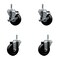 Service Caster 3.5'' Hard Rubber Wheel Swivel 7/16'' Grip Ring Stem Caster Set 2 Brakes, 4PK SCC-GR20S3514-HRS-TLB-716138-2-S-2 - alternate 1